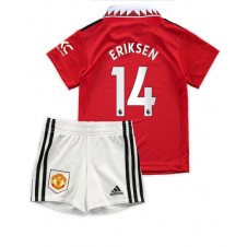 Manchester United Christian Eriksen #14 Hjemmedraktsett Barn 2022-23 Kortermet (+ korte bukser)